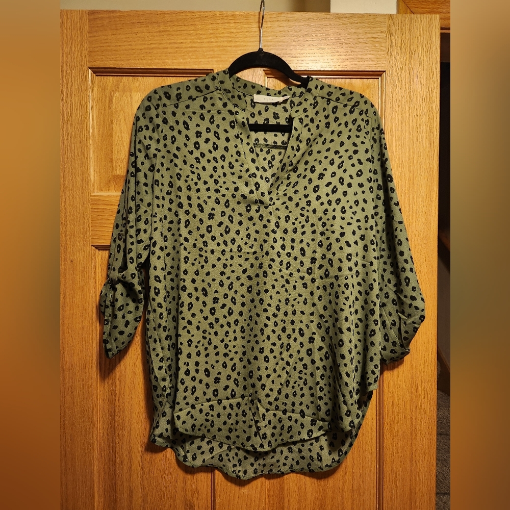 Abstract Leopard Print Top
